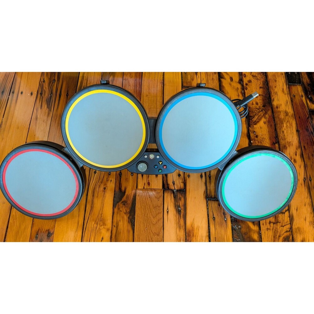 Harmonix Rock Band Wired Drum Set Xbox 360 822149 w/ Foot Pedal Base Only TESTED